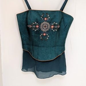 *Designer* Indian Embroidered Silk Corset Top